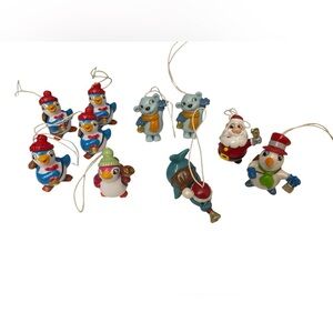 KINDER SURPRISE SET (10) CHRISTMAS SANTA CLAUS & ANIMALS FRIENDS WITH BELLS